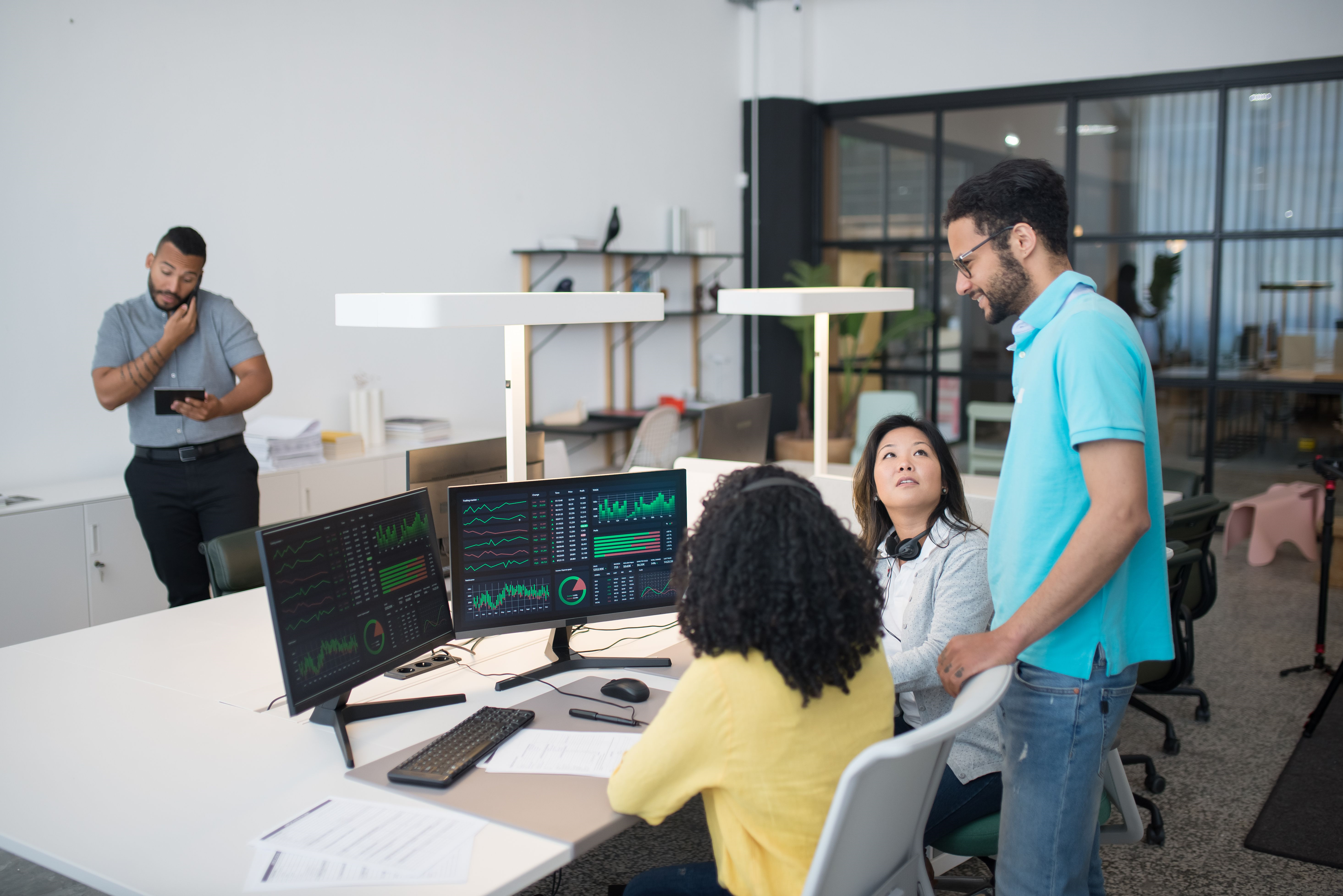 Technical support engineer monitoring enterprise application systems