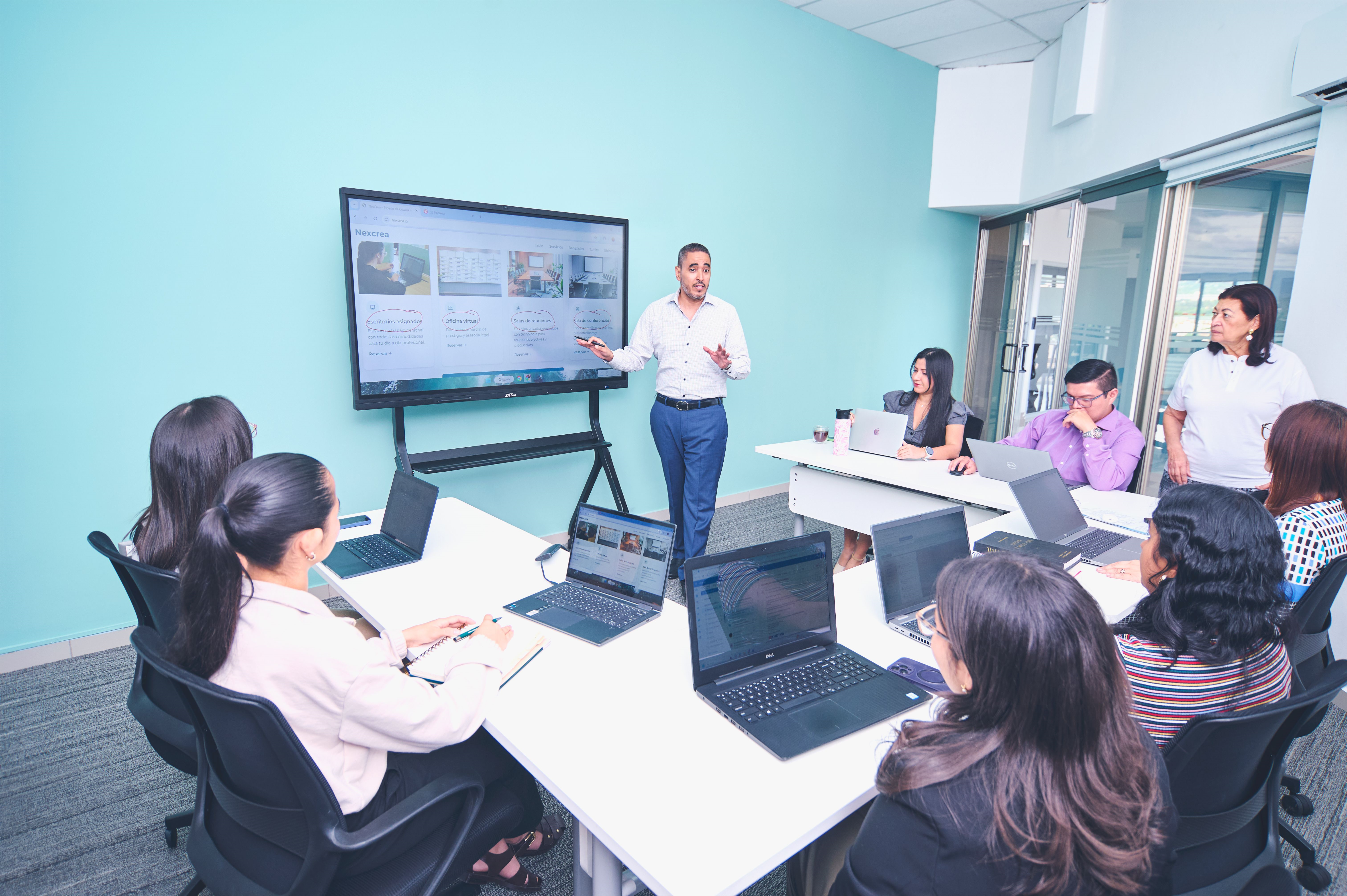 Instructor leading a corporate technology training session
